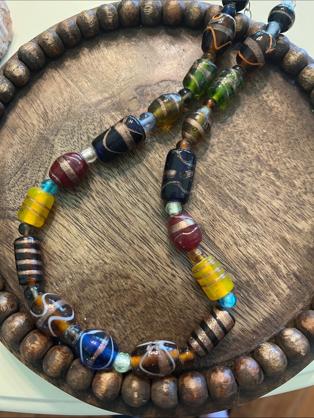 Handcrafted Multicolor Glass Bead Necklace - Vibrant Mixed Hues